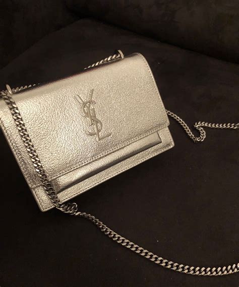 silver ysl bag|ysl bag silver hardware.